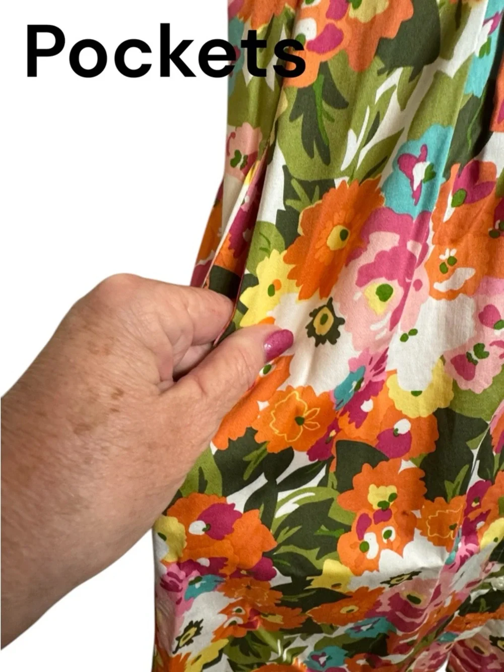 Talbots Floral Sleeveless Collared Dress Cotton/Span   LARGE/PETITE    #CL - Picture 5 of 8